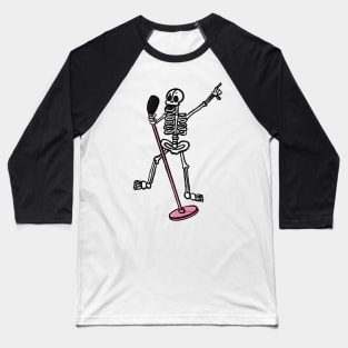 Funny dancing and singing skeleton cute cartoon digital illustration Baseball T-Shirt